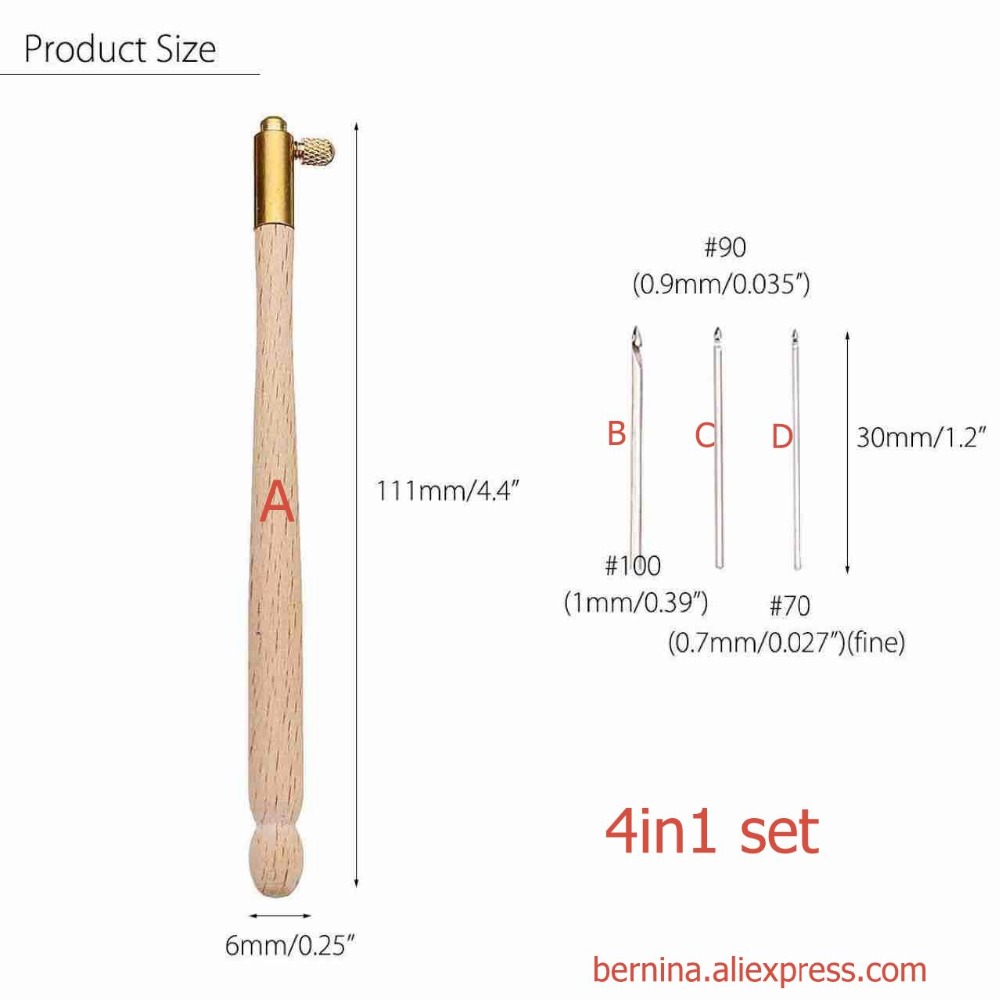 JAPAN Tambour/Luneville Hook with size needles 70-80-90-100/110 /Beading Lesage Embroidery tools Couture Bead Punch Needle