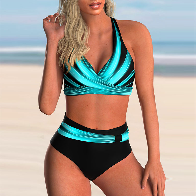  Push Up Bikini Set Halter Swimsuit Women Summer High Waist Swimwear Female Bathing Suit Bathers Mayo Biquine Beachwear