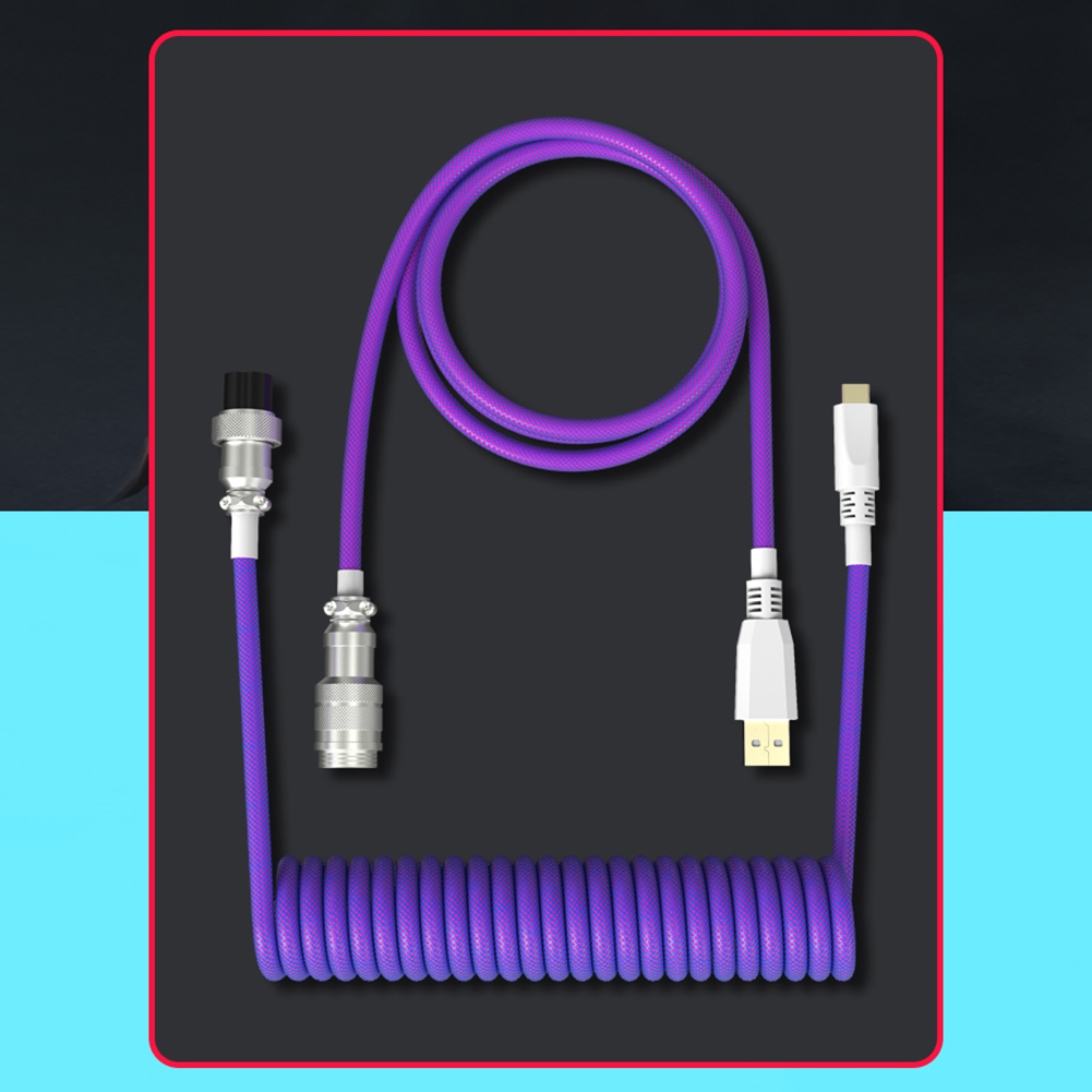 Type C USB Cable Mechanical Keyboard Coiled Cable Wire Mechanical Keyboard Aviator Desktop Computer Aviation Connector
