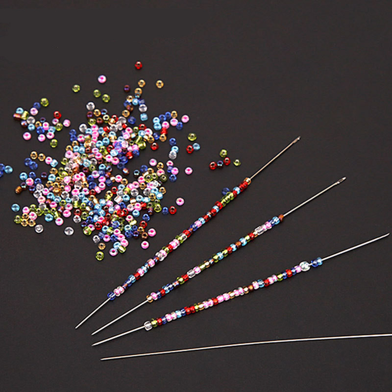 10Pcs Superfine Beaded Pearl Needle 48mm/100mm Beading Needles Threading String Cord Stainless Steel Jewelry Craft Making Tool