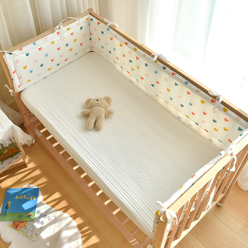 28x200cm Cartoon Baby Crib Bumper Cotton Crib Around Cushion Cot Protector Newborn Room Bedding Decor Breathable Cot Bumpers
