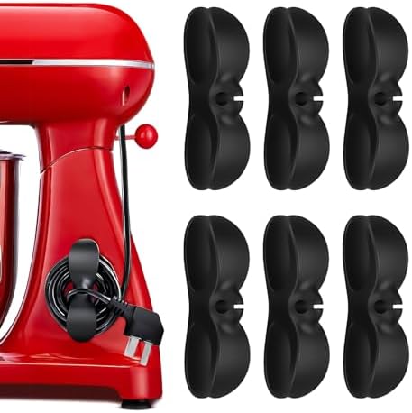 Cord Organizer for Appliances, 6 Pack Appliance Cord Holder Stick On, Small Kitchen Gadgets for New Home, Kitchen Must Haves Black Kitchen Accessories, Kitchen Gifts for Lover Women Mom Wife
