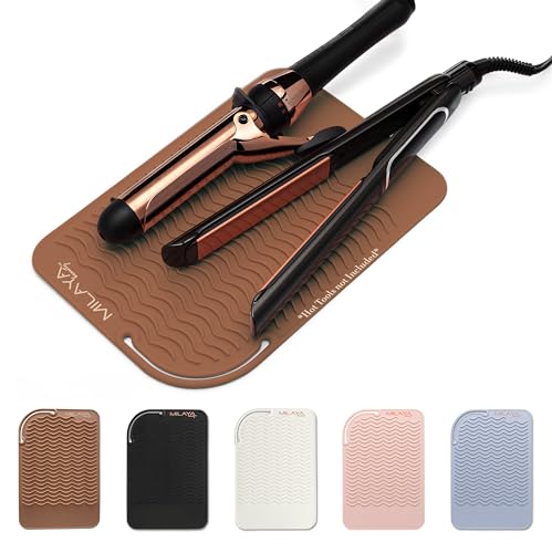 Heat Resistant Silicone Mat for Hair Tools - Curling Iron, Straightener, and Flat Iron Holder - Vanity Accessory for Women