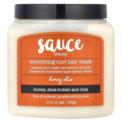 SAUCE BEAUTY Hair Mask, Honey Chia Smoothing Curl for Dry Hair (10.5 Fl Oz) Hydrating, Anti Frizz Softener with Shea Butter for Wavy & Coily Hair Care