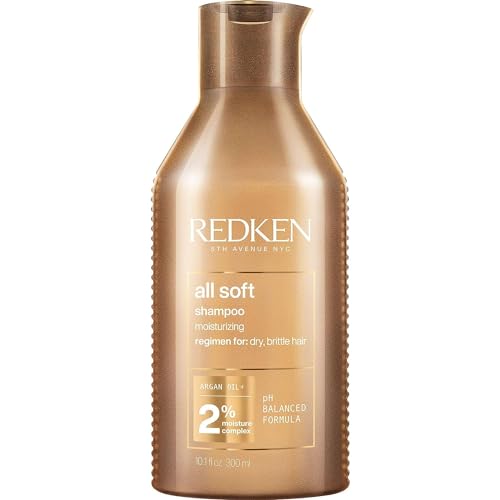 Redken All Soft Shampoo | for Dry/Brittle Hair | Provides Intense Softness and Shine | with Argan Oil