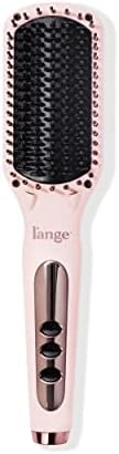 L'ANGE HAIR Le Vite Straightening Brush | Heated Straightener Flat Iron for Smooth, Anti Frizz Hair | Dual-Voltage Electric Brush Straightener | Hot Brush for Styling