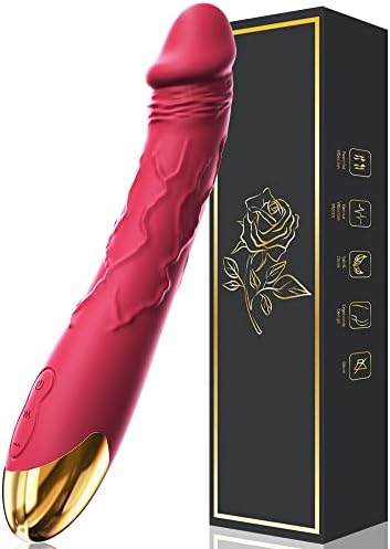 7.6 Inch Realistic Dildo Vibrator for Women，10 Powerful Vibration Modes for Clitoral and G-spot Stimulation, Waterproof Rose Adult Sex Toys for Women and Couples