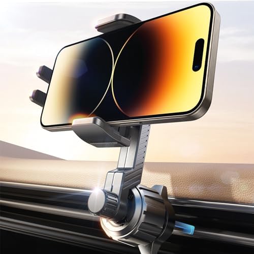 LISEN Phone Mount for Car Vent [Never Blocking] Rotatable Car Phone Holder Mount Air Vent Clip 2024 Hands Free Cell Phone Car Mount for iPhone 15 Pro Max Plus 14 13 12 Samsung Android Fits All Phones
