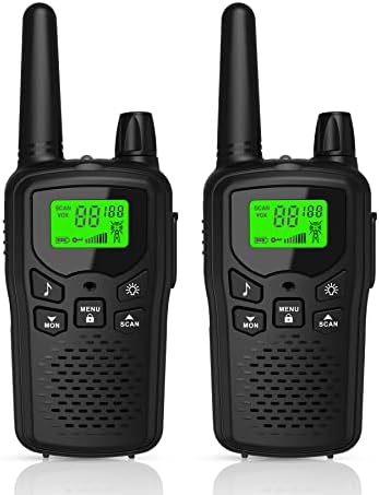 Walkie Talkies,Erelis Long Rang Walkie Talkies with 22 FRS Channels,Walkie Talkies for Adults with Lamp,VOX,LCD Display for Outdoor Activities Black
