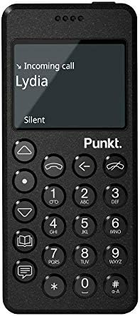 Punkt. MP02 4G LTE Minimalist Mobile Phone - Unlocked Cell Phone with Nano-SIM, Wi-Fi Hotspot, 2GB RAM+16GB Storage, Bluetooth, Digital Security, Multiband - Black